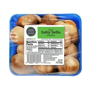 Baby Bella Whole Mushrooms 8oz | Packaged