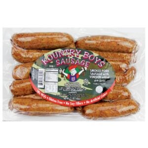 Pork & Venison Garlic Smoked Sausage | Packaged