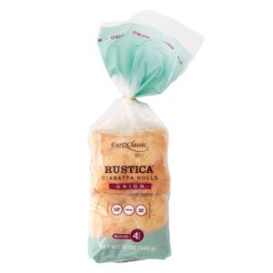 Rustica Onion Poppy Ciabatta Rolls | Packaged