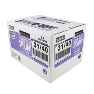 Raw Peeled & Deveined Tail-Off White Shrimp, 31-40ct. | Corrugated Box