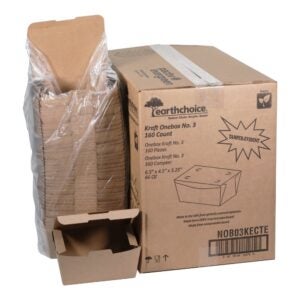 BOX TAKEOUT 6.5X4.5X3.25 #3 160CT | Packaged