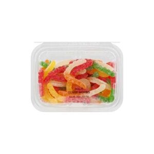 Sour Gummy Worm Candy Tub | Packaged