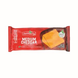 Medium Cheddar Cheese Block | Packaged