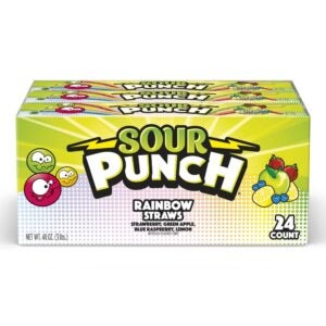 CANDY SOUR PNCH STRW RNBW 48Z | Packaged