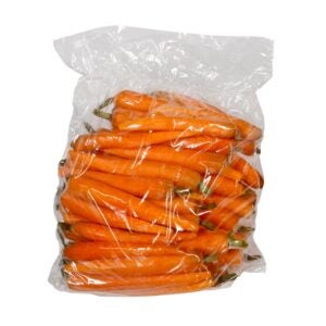 1-5# CLEANED WHL BABY CARROTS W/TOPS | Packaged