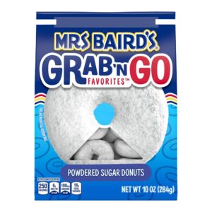 Mrs Baird’s GnG Powdered Sugr Donut 10oz | Packaged