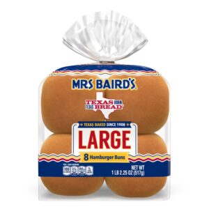 Mrs. Baird’s Lg Hamburger Buns 18.25z | Packaged