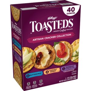 Toasted Artisan Three Flavor Variety Crackers | Packaged