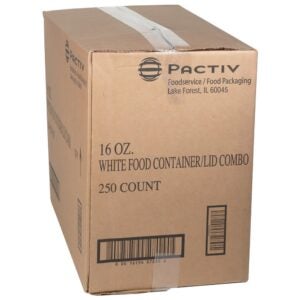 CONT PPR 16Z WHT W/LID 250CT PCTV | Corrugated Box