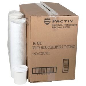 CONT PPR 16Z WHT W/LID 250CT PCTV | Styled