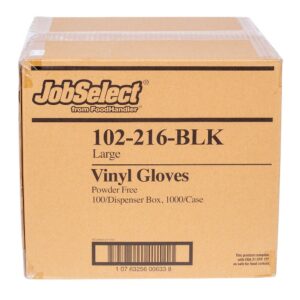 GLOVE VNYL LRG PWDFR BLK 10-1M | Corrugated Box