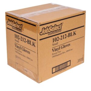 GLOVE VNYL SML PWDFR BLK 10-100CT | Corrugated Box