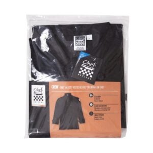 XL Black Chef Coat | Packaged