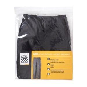 Medium Black Chef Pants | Packaged