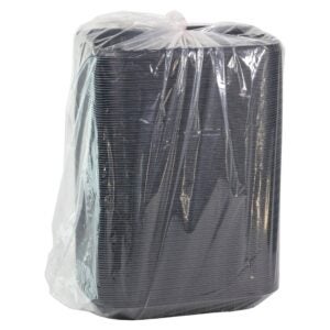 CONT PLAS 48Z BLK W/LID CLR 200CT | Packaged