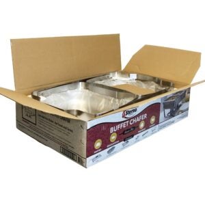 Sterno Folding Stainless Steel Rectangle Chafer | Packaged