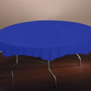 Plastic Round Tablecover, Blue, 82″ | Styled