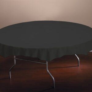 Plastic Tablecover, Round, Black, 82″ | Styled