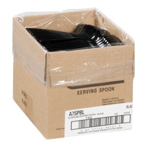 SPOON 9″ BLK SERVING 144CT | Packaged