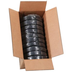 7″ Black Plastic Plates | Packaged