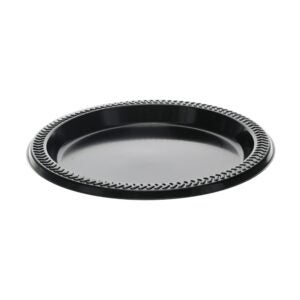 7″ Black Plastic Plates | Raw Item