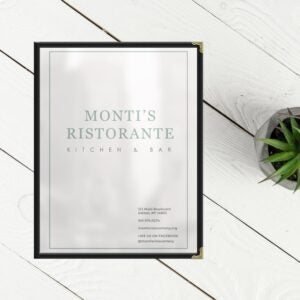 MENU DBL PANEL 8.5X11 CLR VNYL 24CT | Styled