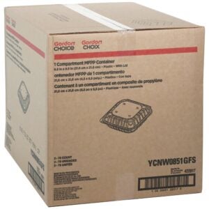 CONT MFPP 1CMPT 8.5″ WHT HINGD 2-73CT | Corrugated Box