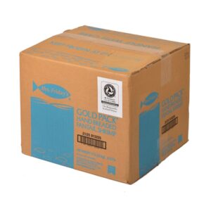 Mrs. Fridays Gold Pack Fantail Shrimp 21 | Corrugated Box