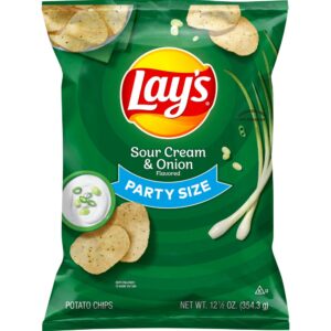 Party Size Sour Cream & Onion Flavored Potato Chips | Packaged