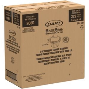 CUP PLAS SNAC 8Z CLR W/ DOME LID | Corrugated Box