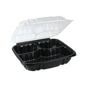 CONT PLAS 3CMPT 10.5X9.5 W/LID 66CT | Styled