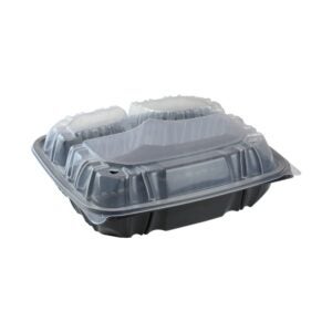 CONT PLAS 3CMPT 10.5X9.5 W/LID 66CT | Raw Item