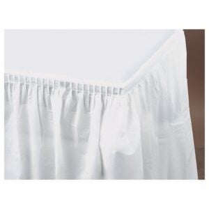 White Plastic Table Skirt | Styled