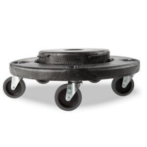 Black Quiet Trash Receptacle Dolly | Raw Item