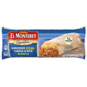 Shredded Steak, Cheese & Rice Burrito | Packaged