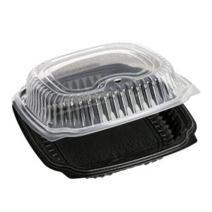 1 Compartment Plastic Containers, 9×9, Hinged, Micro | Raw Item