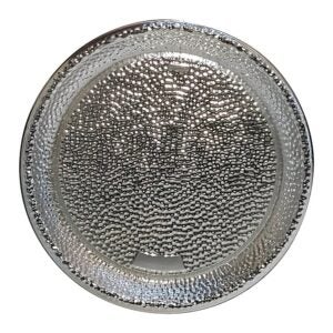 Round 16′ Silver Plastic Platter | Raw Item