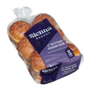 Sesame Butter Hamburger Buns | Packaged