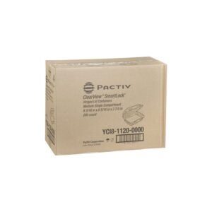 8.25 x 8.33 x 3 Inch Plastic Containers, Clear, Hinged | Corrugated Box