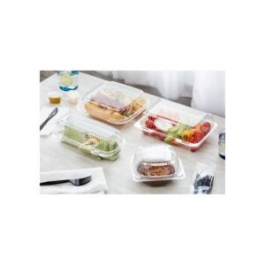8.25 x 8.33 x 3 Inch Plastic Containers, Clear, Hinged | Styled