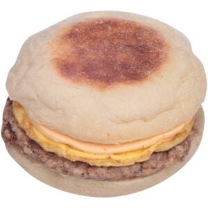 Sausage Egg and Cheese English Muffin Sandwiches | Raw Item