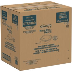 CONT BOWL PLAS 48Z CLR W/LID 2-50CT | Corrugated Box