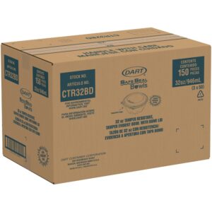 BOWL PLAS 32Z CLR W/ DOME LID 3-50C | Corrugated Box