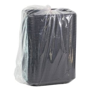 CONT PLAS 48Z BLK W/LID CLR 200CT | Packaged
