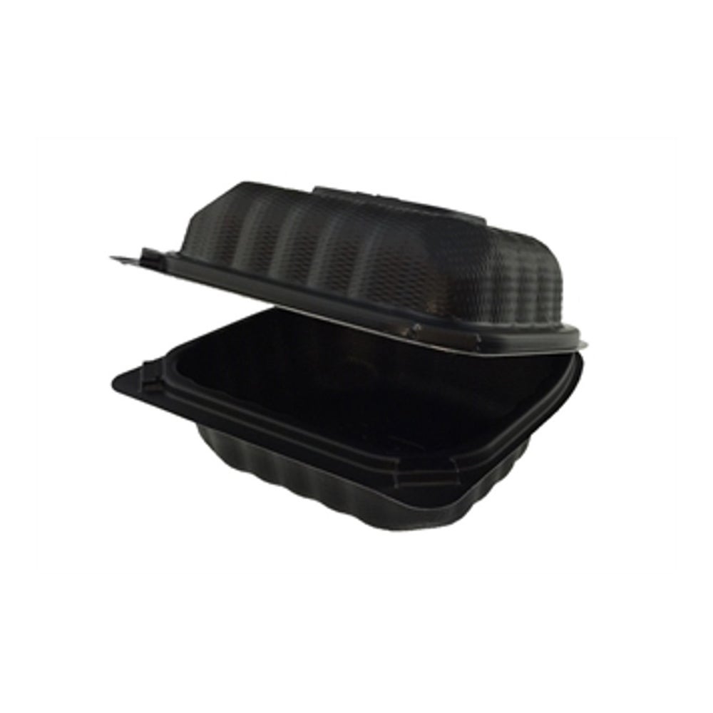 Single Compartment Black Hinged Container - Gordon Food Service Store