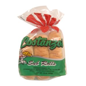 Sliced White Sub Buns | Packaged