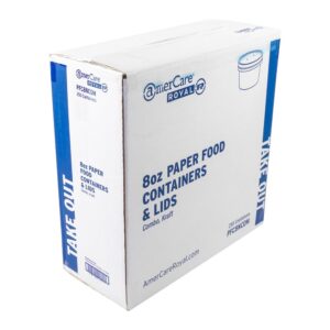 CONT PPR 8Z KRFT W/LID 250CT | Corrugated Box