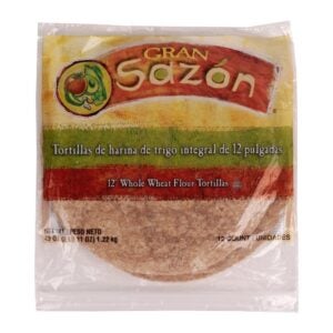 12″ Whole Wheat Flour Tortillas | Packaged