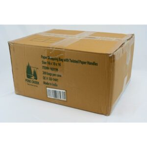 BAG PPR KRFT 16X10X16 W/HNDL 200CT | Corrugated Box