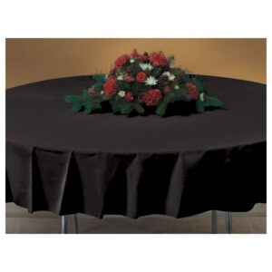 Plastic Tablecover, Round, Black, 82″ | Styled